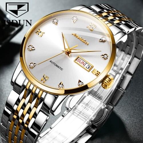 Mechanical watch men 2020 JSDUN top brand luxury business fashion sports waterproof steel mechanical clock Relogio Masculino