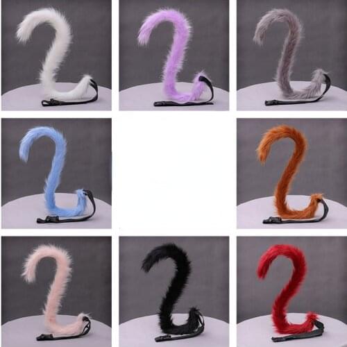 80cm Cute Cat Tails Anime Cosplay Cosstume Props Demon Slayer Kawaii Accessories Halloween Night Party Club Bar Decorate Tail