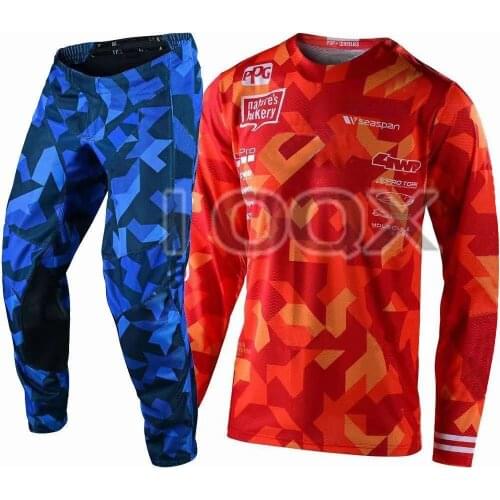 Motorcycle MTB ATV Bike Riding GP Air Confetti Team Kits Motocross Jersey Pants Combo Street Moto Offroad Suit