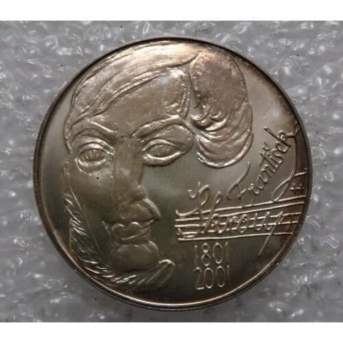 Real Rare Silver Original Coin Czech Republic 200 Kronor in 2001, the 200th Anniversary of the Birth of the Composer Skropp