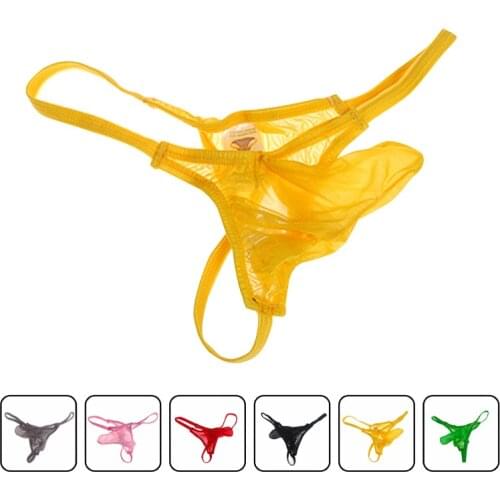 New Mens SexyTransparent Underwear Erotic Long Bulge Pouch Bikini Thongs G-strings Gay Men Underwear Male Panties jockstrap