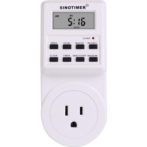One pack 6 pcs US Plug Digital Weekly Programmable Electrical Wall Plug-in Power Socket Timer Switch Outlet Time Clock 120V AC