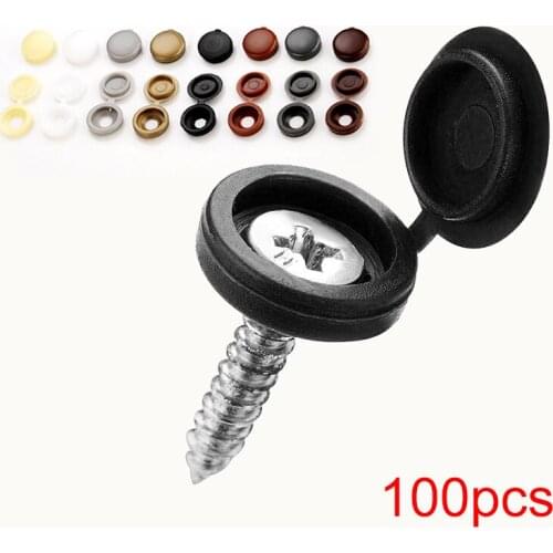Hinged Plastic Screw Cap Cover Fold Snap Protective Cap Button For Car Furniture Decorative Nuts Cover Bolts Hardware 100Pcs