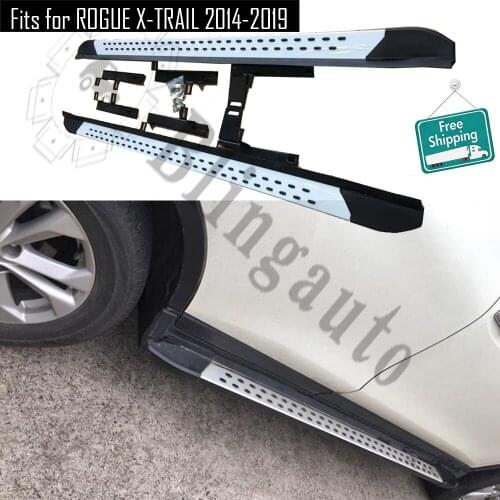 Fits for Ni ssan X-trail Rogue 2014-2019 2Pcs left right running board side steps nerf bar car pedal side stairs