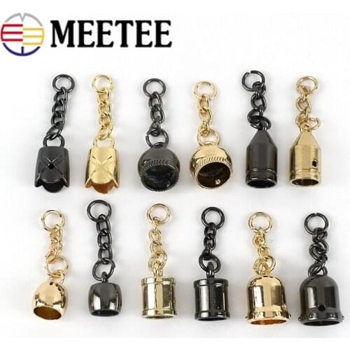 Meetee 10pcs Metal Bag Hanging Buckle Fashion Luggage Alloy Tassel Stopper Rope Buckle DIY Clothing Decoration Material BD445