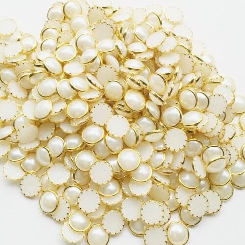 Sale 8mm 100piece/lot Half Round Acrylic Imitation Pearls Flatback Beads for Jewelry Making Home Decoration Nail Art ly