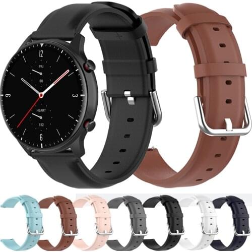 For Huami Amazfit GTR 2 2e eSIM Strap Genuine Leather Band 22mm Watch Band Bracelet Watchband For Amazfit GTR 47mm Stratos 3 2
