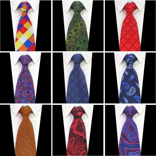 GUSLESON New Design Silk Men Ties Paisley Plaid Jacquard Woven Neck Tie Floral 8cm Ties for Men Suit Business Wedding Necktie