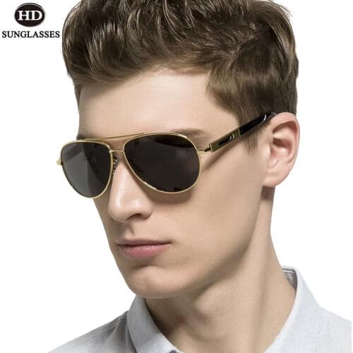 HDclear Driving Sun Glasses Male Polarized Sunglasses Men Pilot Eyewear Blue Film Plated Gafas De Sol Fishing Lentes UV400 LD015