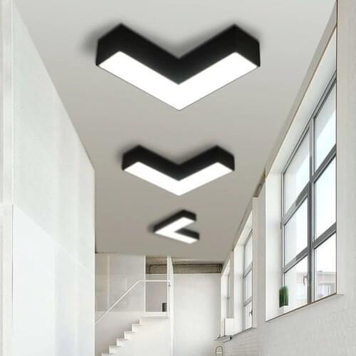 Modern Simple Creative Geometry Office Hotel Office ceiling light Corridor Aisle Led light Acrylic Black White