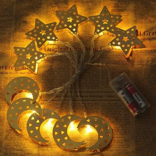 Ramadan Decorations Moon Star Led String Lights EID Mubarak Decor For Home Islam Muslim Event Party Supplies Eid al-Fitr Decor