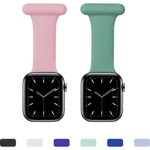Waterproof Silicone Band For Apple Watch Brooch Strap Clip-On Soft Silicone Strap For Doctors&nurse