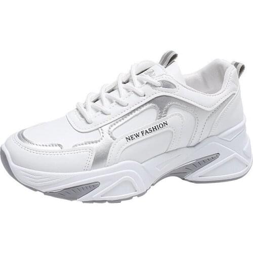 Women Chunky Sneakers 2021 Fashion Platform Sneakers Ladies Brand Wedges Casual Shoes For Woman Leather Sports Dad Shoes