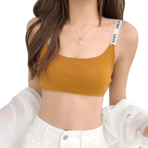 Women Tanks Sexy Seamless Removable Padded Push Up Lingerie Casual Letter Print Vest