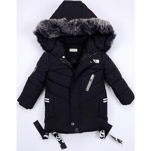 NewBaby Boys Clothing Winter Jacket Girl Coat Cool Cute Hooded Colored Fur Collar Child Clothes Thick Outerwear 2-5yrs