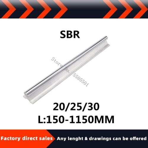 1/2pcs Linear Guide Rail SBR20 SBR25 SBR30 150-1150mm Fully Supported Linear Rail Shaft Rod For CNC Parts