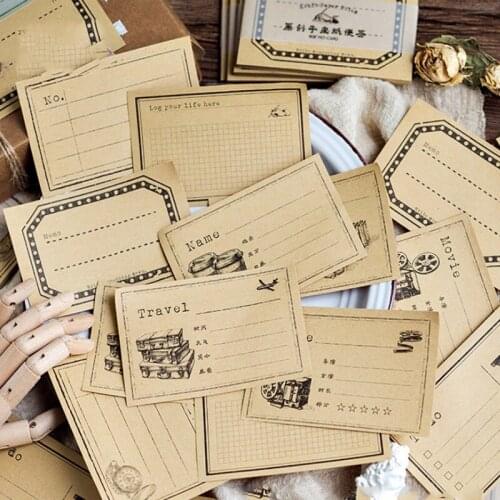 1pack Memo Note pad kraft paper Cowhide word book portable plan Decoration write letter Stationery 65*100MM