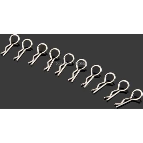 10Pcs 50pcs HSP 02053 Stainless Steel Body Shell R Clips Pin Parts For 1/10 RC Model Car HSP Redcat HPI Himoto Traxxas M1.2x24mm
