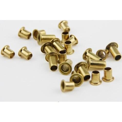 100PCS M2.5 Brass Eyelet Rivet Nut Through Hole Rivets Hollow Grommet M2.5*2.5/3/4/5/6/8/10mm