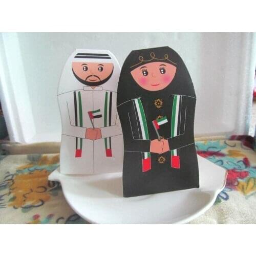 100 Pieces/Lot=50Pairs) Arab wedding gift box of Arabic bride and Groom candy favor box for Event and Party shower candy box