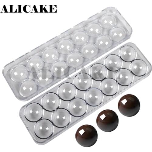 14 Cavity Polycarbonate Chocolate Mold For Chocolate Tools Tray Sphere Plastic Baking Form Molds Tools Bakery Pastry Mold