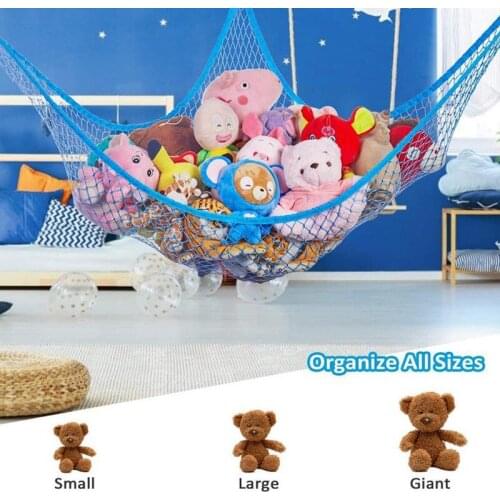 2021 Useful Large Children Room Deluxe Pet Organize Corner Stuffed Animals Toys Organize Storage Toys Hammock Net