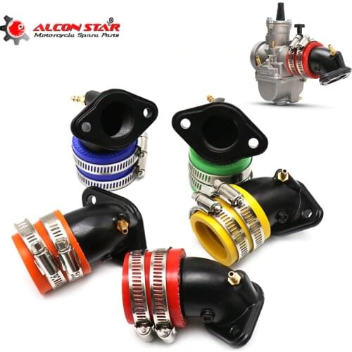 Alconstar- Motorcycle Fuel Supply Manifold Carburetor Interface Adapter for Yamaha 100 RSZ100 JOG100 PE27 PE30 CVK24 26 CVK30