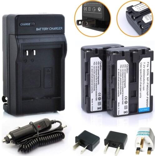 2pcs/lot NP-FM50 FM50 FM55H Battery Pack + Charger For Sony FM51 FM30 FM55H DCR-PC101 a100 free shipping
