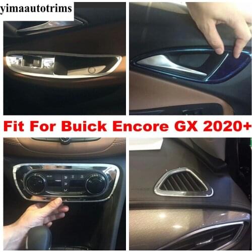 Stainless Steel Accessories Air AC Vent Outlet / Shift Gear / Window Lift Button Panel Cover Trim For Buick Encore GX 2020 2021