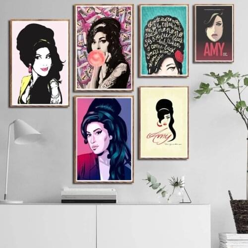 Amy Winehouse Popular Music Singer Star Pop Art Painting Silk Canvas Sexy Poster Wall Picture Home Decor Fans Collection Gift