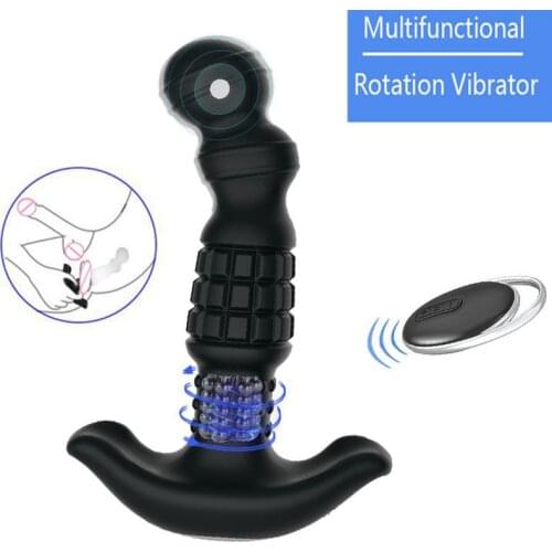10 frequency Wireless Vibrator Anal Toy Prostate Massager Rotation Anal Plugs Dilator Big Butt Plug Sex Toys for Men Masturbator