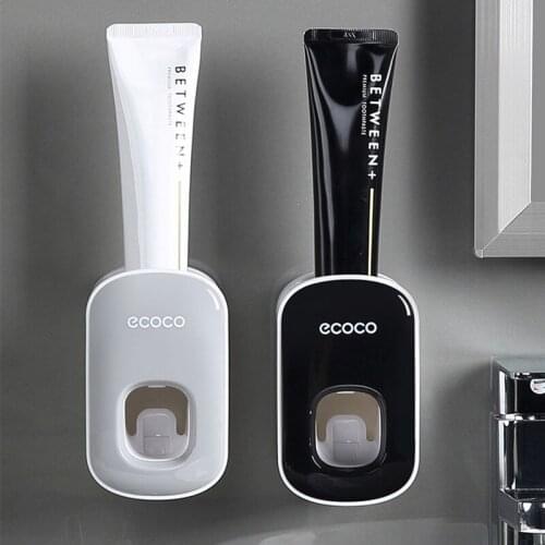 Punch-free Wall-mounted Double Squeeze Automatic Toothpaste Dispenser Bathroom Dustproof Toothpaste Squeezer