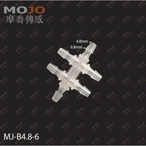 Free shipping!(100pcs/Lots) MJ-B4.8-6 hose connectors 5mm six way pipe joint PP Plastic multiple pass pipe connectors