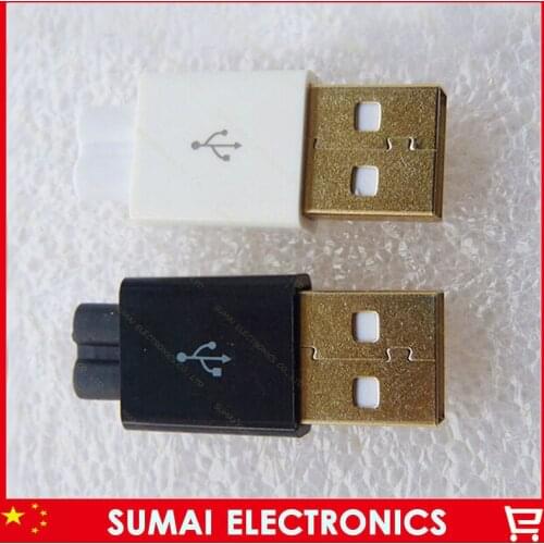 Free Shipping 20sets 3 IN 1 Gold Plating Type A USB 2.0 connector DIY Bonding wire Mini USB male plug