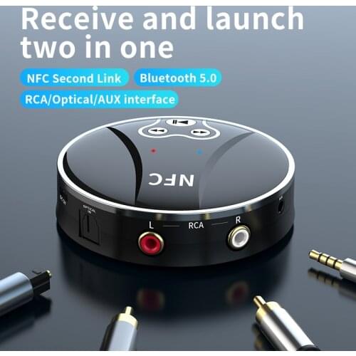 Bluetooth Receiver Transmitter 15m BT 5.0 Wireless NFC 3.5mm AUX Jack RCA Optical Music Audio Adapter For PC TV Car Kit Speaker