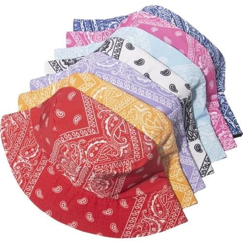 Bohemia Vintage National Stylish Unisex Reversible Cap Street Fashion Fisherman Cotton Paisley Print Bandana Bucket Hat