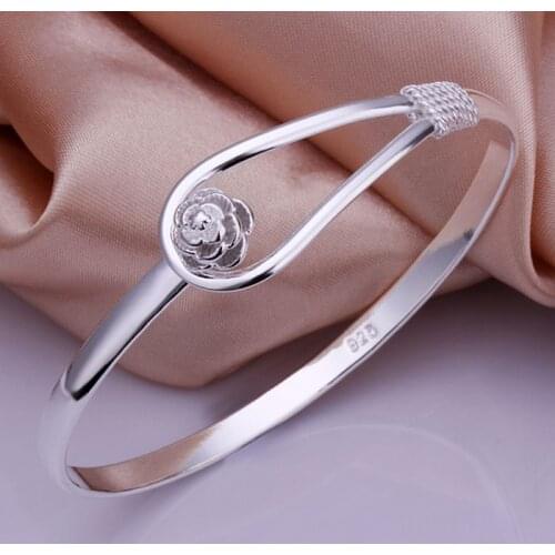 Bangle 925 Silver Bangle 925 Silver Fashion Jewelry Bangle Folwer Jewelry Wholesale aaks LB179