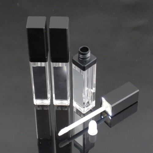 DHL 7.5ml Square Lip Gloss Tube Empty Lip Gloss Bottle With LED Light Mirror Clear Cosmetic Containers Makeup Tools 200pcs