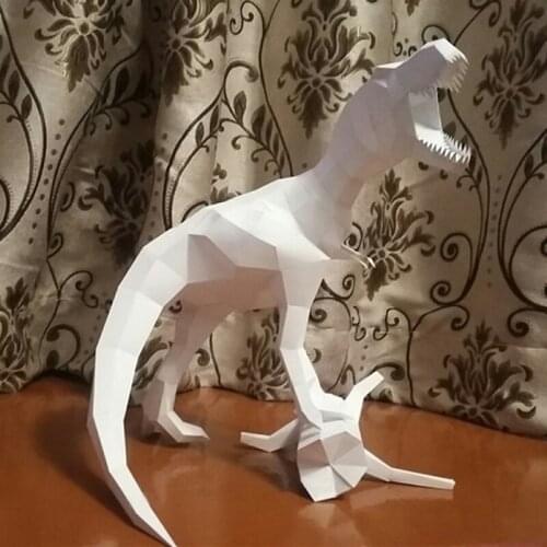 DIY Home Decoration Tyrannosaur Dinosaur Paper Model Puzzles Toy Animal for Restaurants Bar Waterproof Educational Folding Model