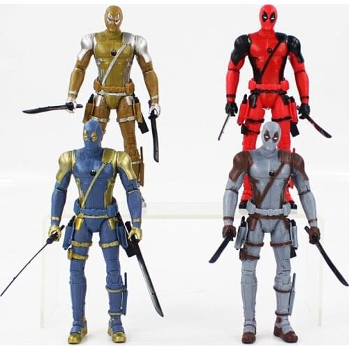 18cm 4pcs/lot Deadpool X-Men Wade Winston Wilson With LED Light Super Hero PVC Action Figure Collection Model Toys Doll