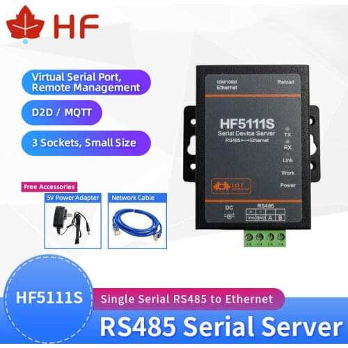 HF High Flying HF5111S Small Size Industrial Modbus Serial RS485 to Ethernet Device TCP IP Telnet 4M Flash DTU Serial Server DTU