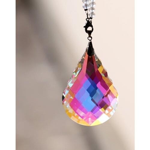 Crystal Gourd Pendant AB Colorful Prism Sunlight Catcher Home Garden Decoration Wedding Hanging Accessories