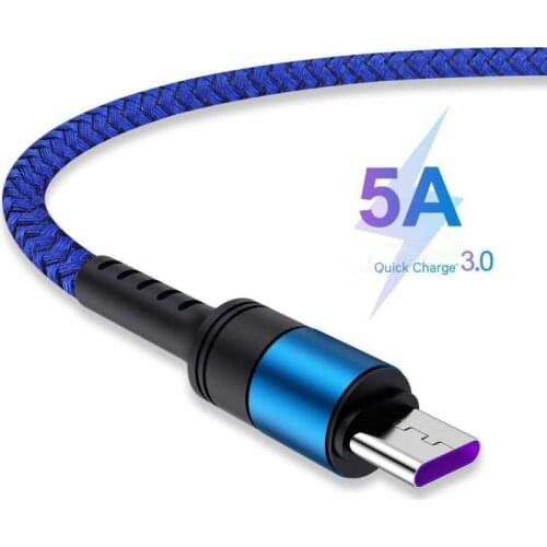 USB C Cable 5A Quick Charge 3.0 Super Fast Charging For Xiaomi Huawei P30 Samsung A50 Mobile Phone Accessories USB Type C Cable
