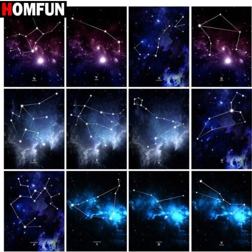 HOMFUN Rhinestone Painting Crystal Decor Diy Diamond Painting "Constellation starry " 3D Cross Stitch Pattern Diamond Embroidery