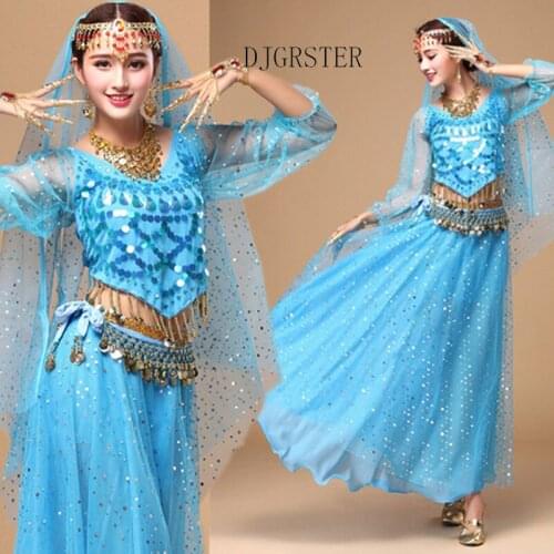 DJGRSTER 6 Colors 5-Piece/set Stage Performance Oriental Belly Dancing Clothes Professional Bellydance Costume Design For Women