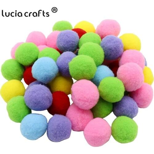 Lucia Crafts High Elastic Hair Ball 10/15/20/25mm Mixed Color Pom Pom Ball For Toy Kid Handmade Craft J0603