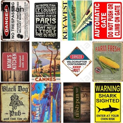 Retro Metal Plate Tourist Attraction Metal Painting Warning Sign Metal Plaque Bar Club Wall Metal Poster Fashion Home Decoration