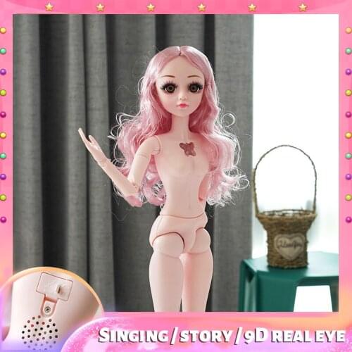 New 60 Cm 22 Joints Diy Naked Baby Dressup Doll Naked Baby With Music Body Interaction Set Body Girl Gift