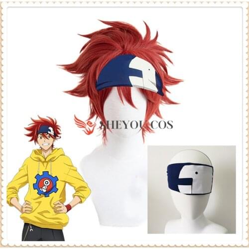 SK∞ Reki Kyan Cosplay Wig SK8 the Infinity Cosplay Red Short Men Wigs with Bangs Heat Resistant Synthetic Hair + Wig Cap