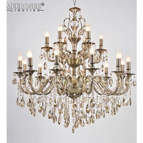 2018 Wholesale Crystal Chandelier Hanging Light Fitting Good Quality K9 Crystal 2 tiers 18 arms Drop Lustre for Living room